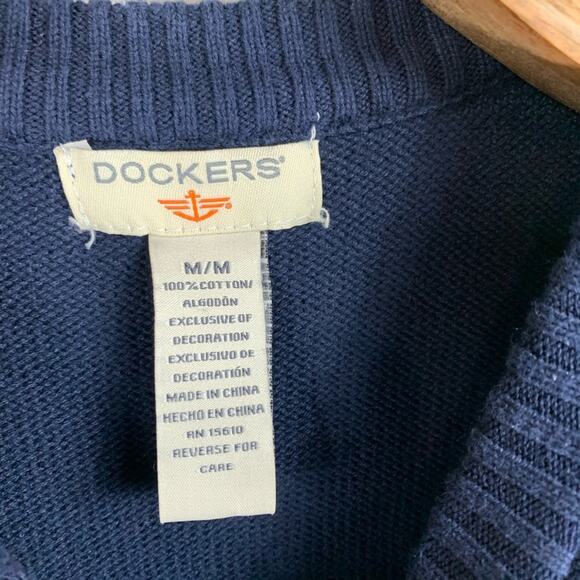 Dockers Blue Green Snowflake Sweater Medium - Picture 7 of 8